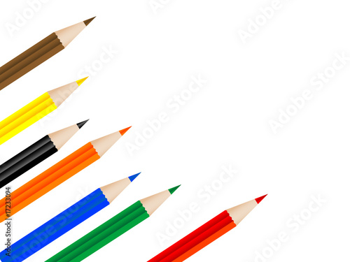 Background with coloured pencils - vector illustration