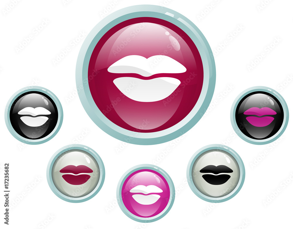 Kiss Vector Buttons Kiss Vector Buttons