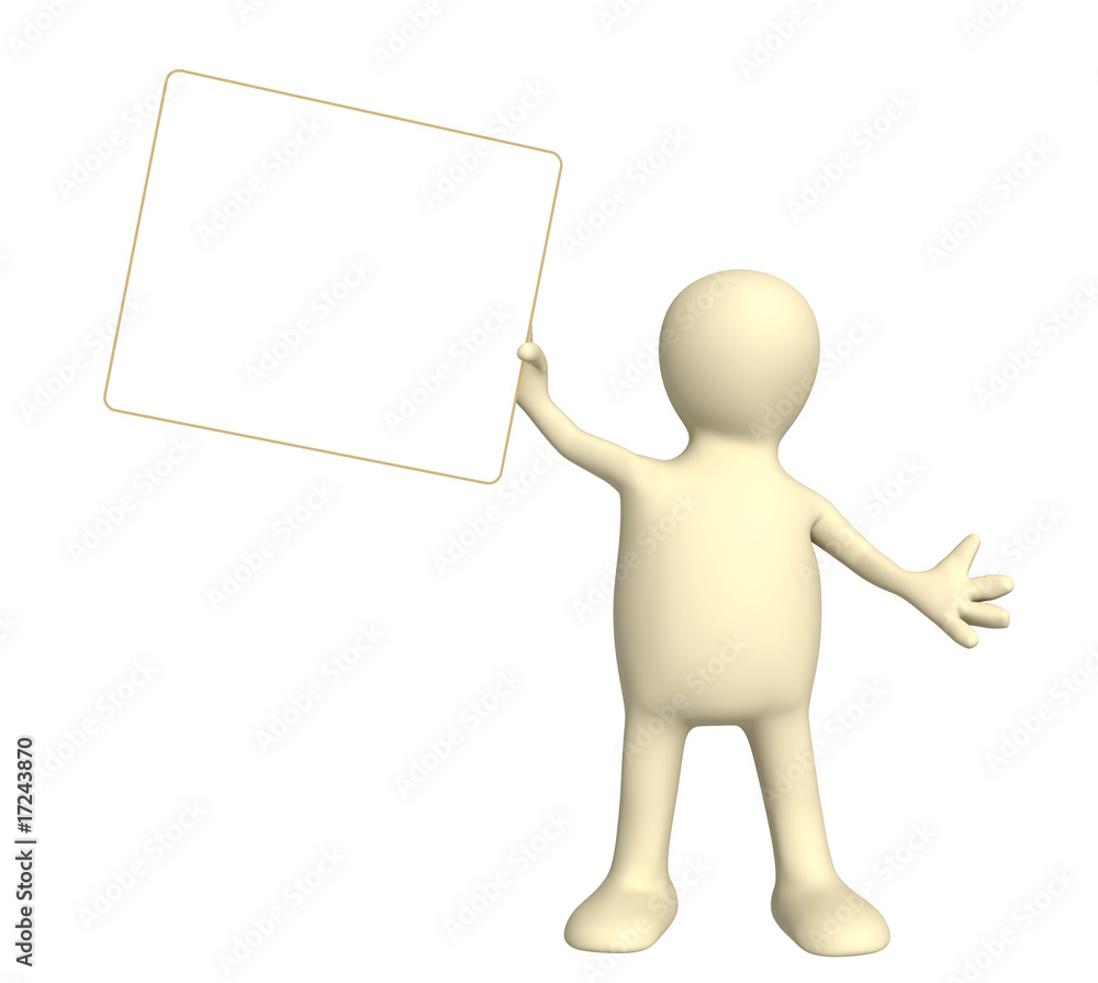 Puppet with information board Puppet with information board