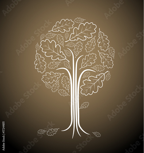 Vintage abstract tree drawing