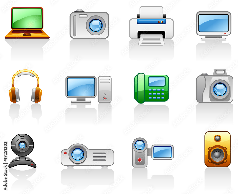 Electronics_ Computers_ Multimedia_ icon set Electronics_ Computers_ Multimedia_ icon set