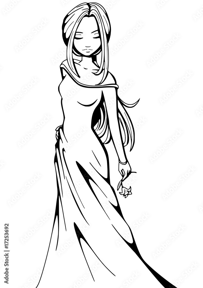 Frau in Kleid Frau in Kleid