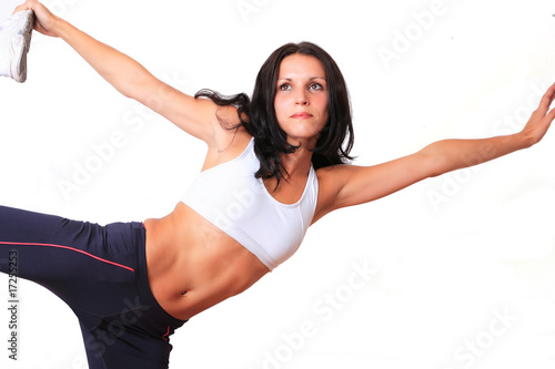 gym woman doing stretching exercise