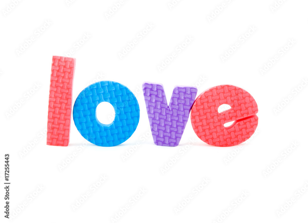 Fototapeta premium colorful letters with love isolated on white background