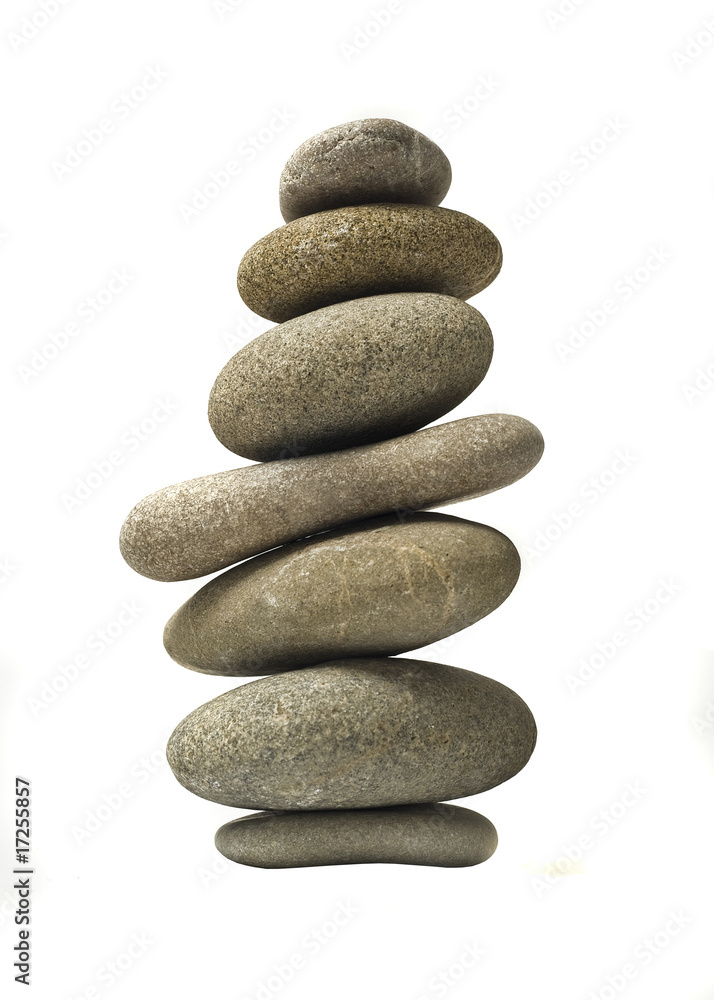 Isolated Balanced stone stack or tower Isolated Balanced stone stack or tower