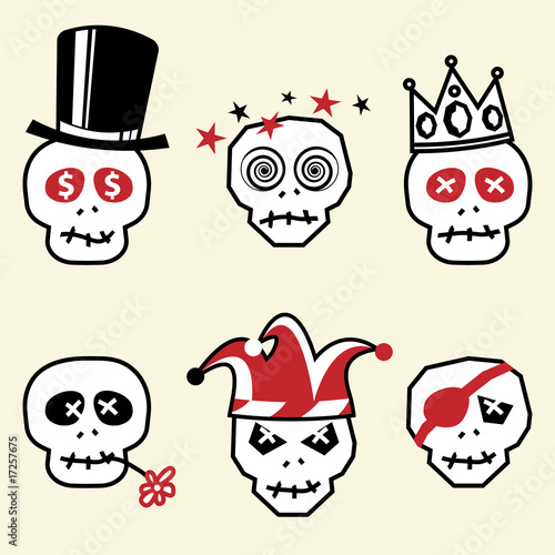 Various Emotions and Characters Funny Skulls