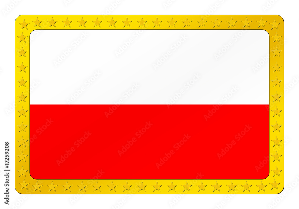 Obraz premium 3D-Button - Flagge von Polen