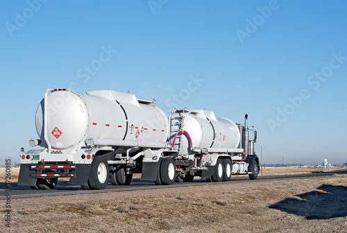 Big truck hauling crude oil