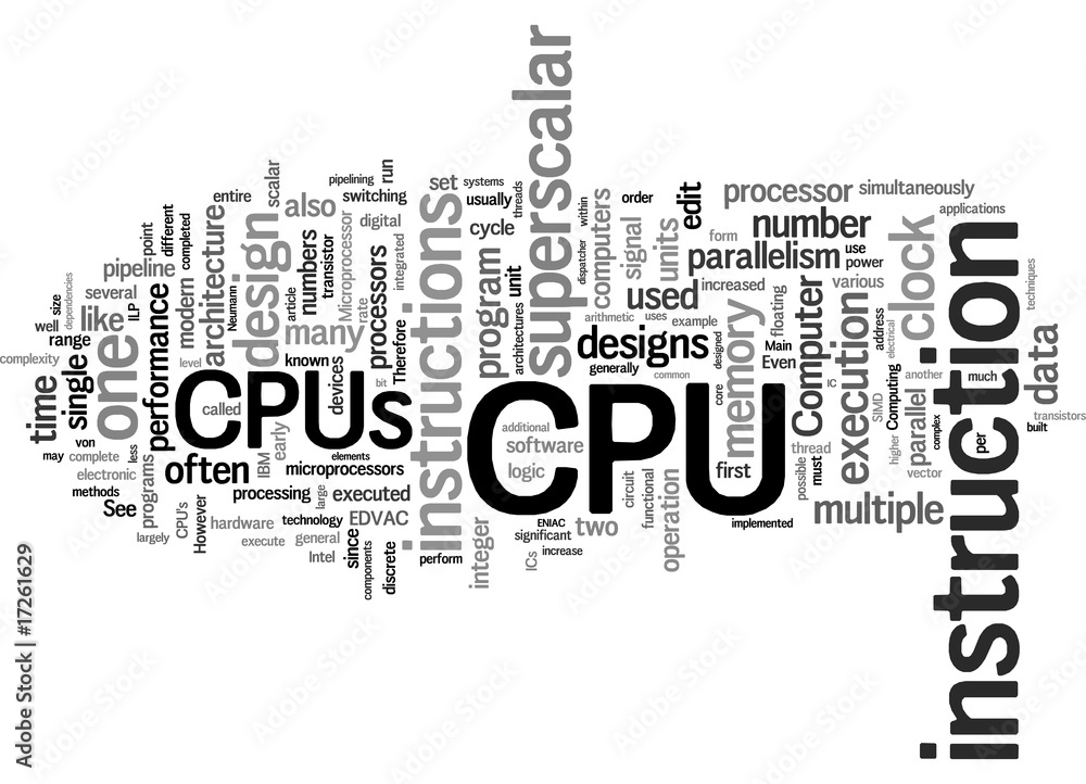 CPU / Chip / Microprocessor word collage