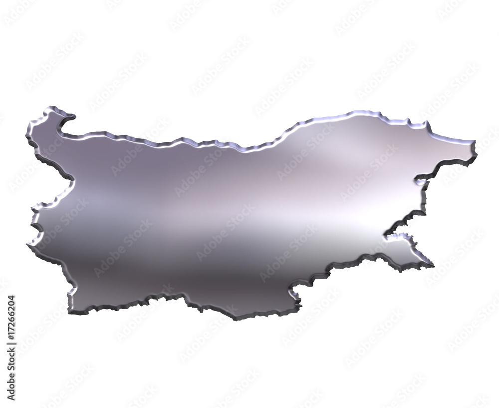 Bulgaria 3D Silver Map