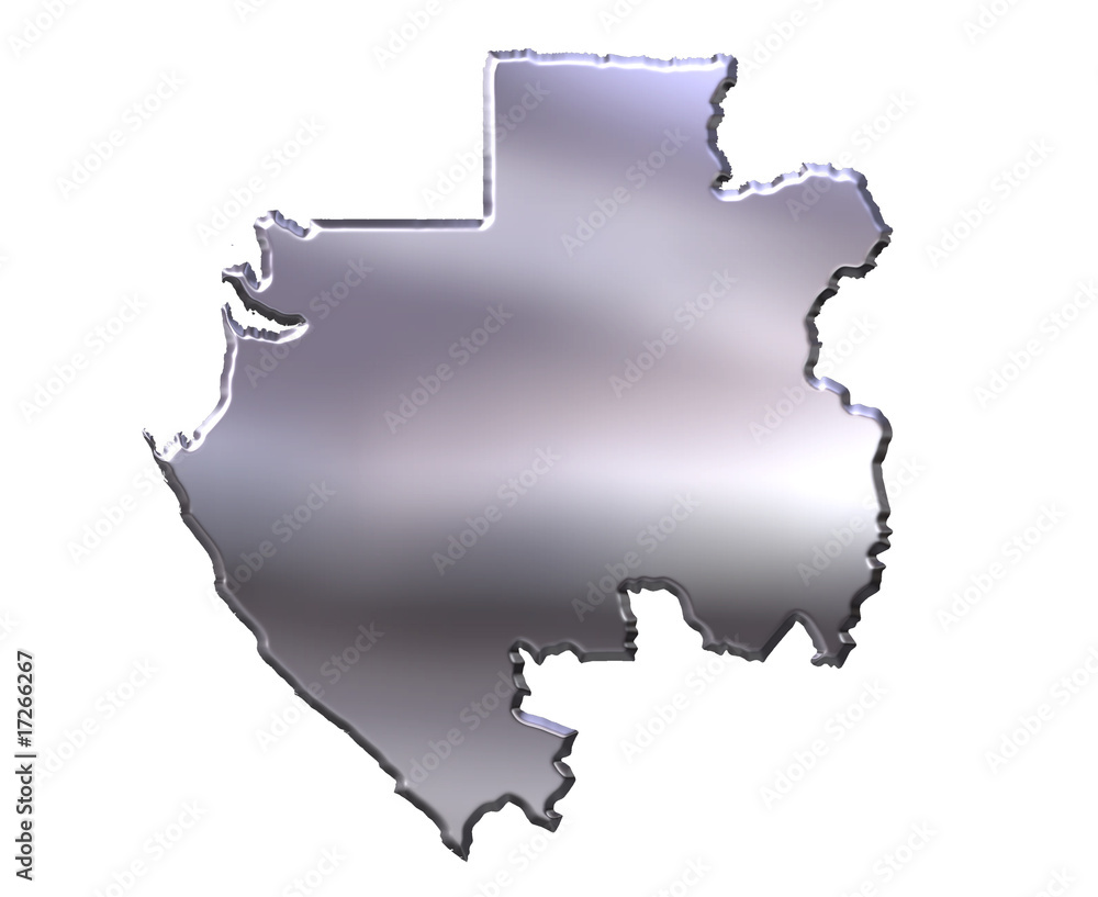 Gabon 3D Silver Map