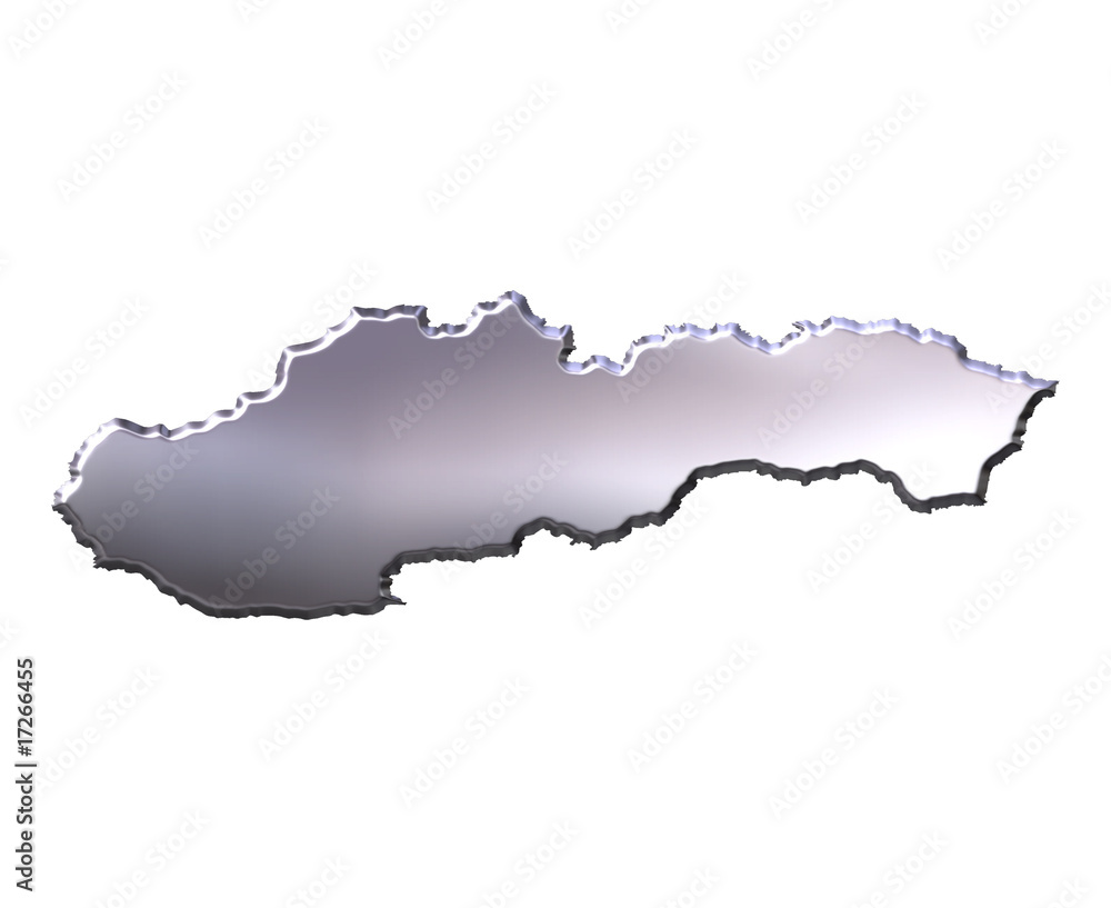 Slovakia 3D Silver Map