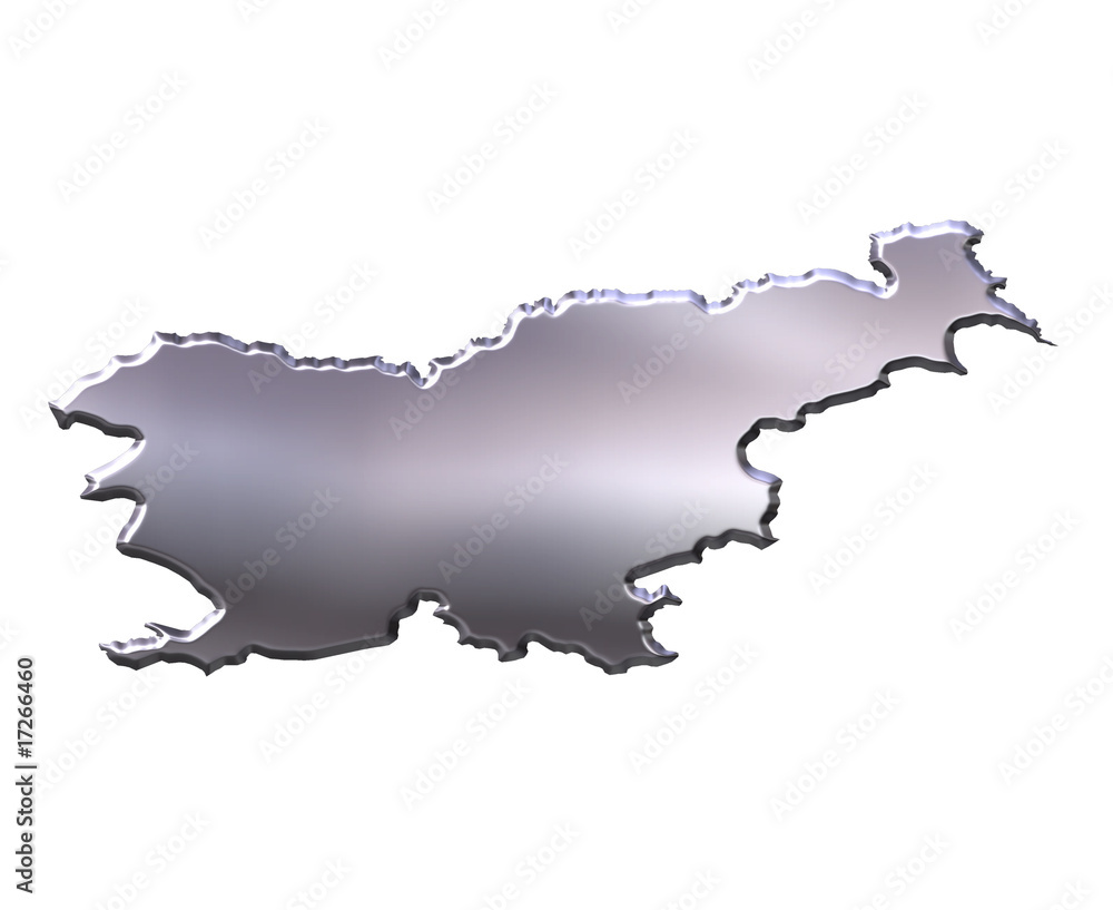 Slovenia 3D Silver Map