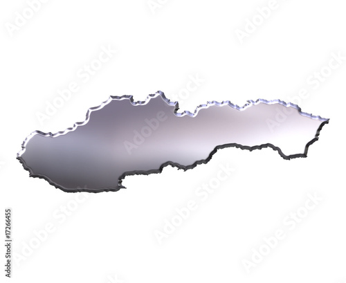 Slovakia 3D Silver Map