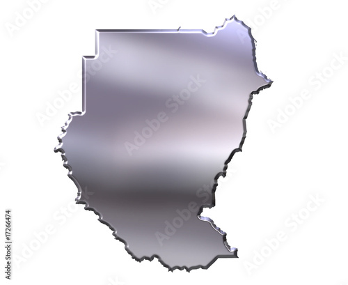 Sudan 3D Silver Map