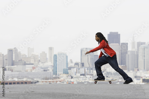 Teen Boy on Skateboard