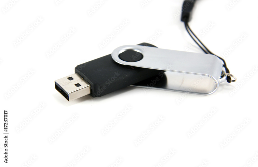 USB thumb drive on white USB thumb drive on white