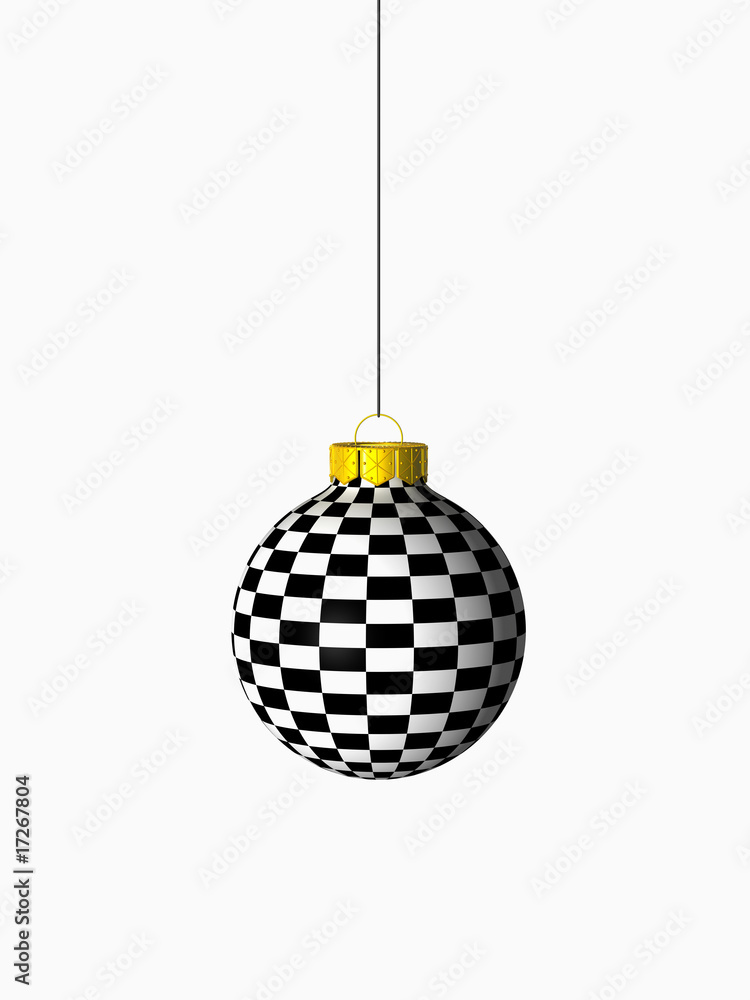 karierte Weihnachtskugel StockFoto Adobe Stock