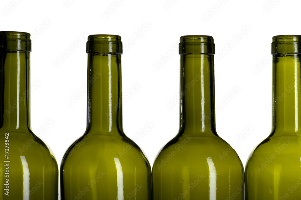 Empty wine bottle on white macro Empty wine bottle on white macro