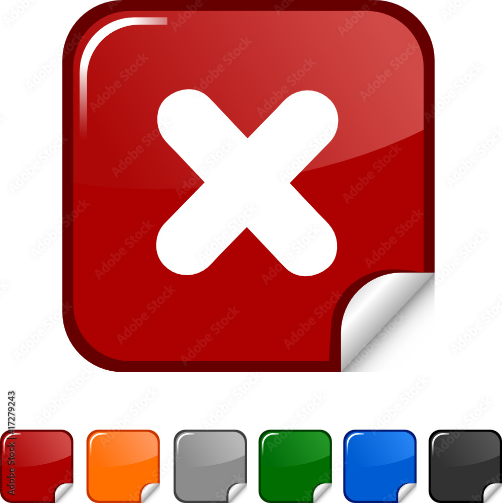 Cross sticker icon. Vector illustration Cross sticker icon. Vector illustration