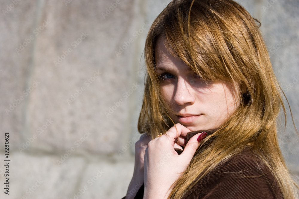 Portrait of a beautiful young woman with long hair Portrait of a beautiful young woman with long hair