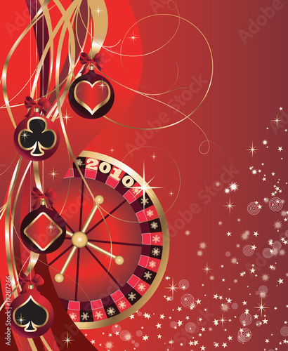 Christmas card for a casino.  vector.