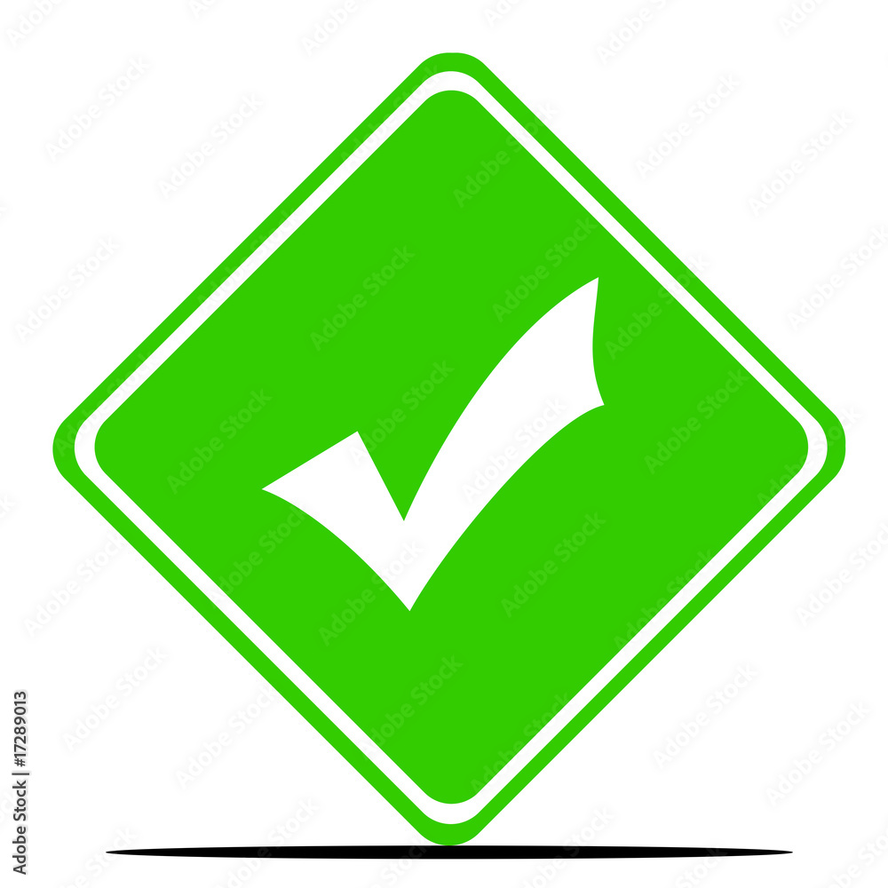 Check mark road sign Check mark road sign