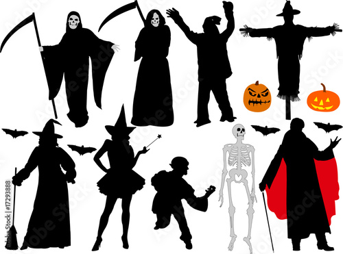 halloween vector silhouettes