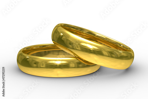 Two gold wedding rings. Iso...