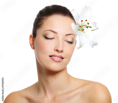 Canvas Print Beautiful sensual young woman with health complexion