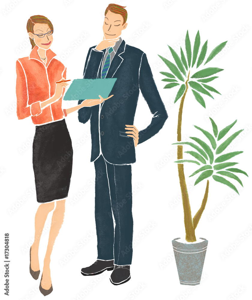 打合せするolとビジネスマン Stock 写真 Adobe Stock