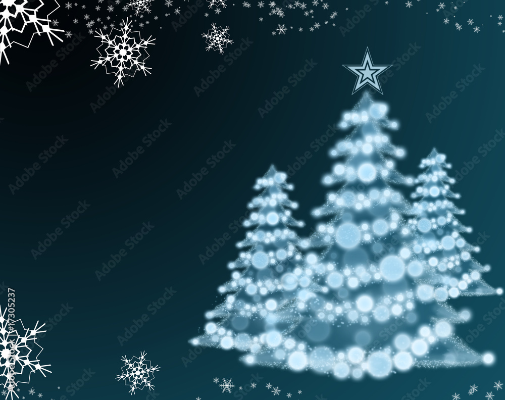 Three Blue Christmas Trees Three Blue Christmas Trees