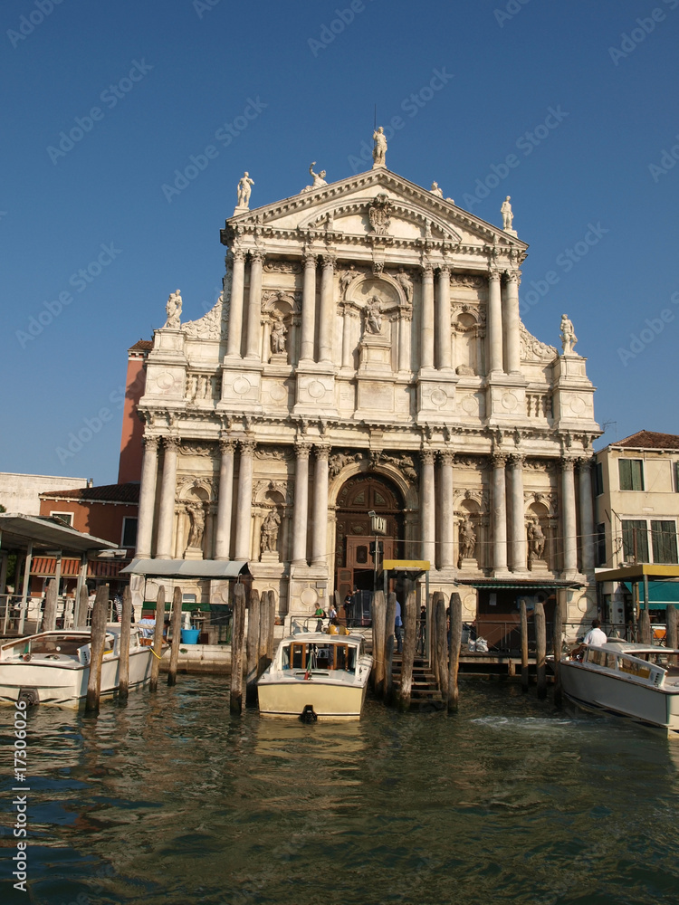 Facade degli Scalzi church - Venice, Italy