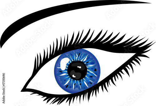 Blaues Auge mit Wimpern