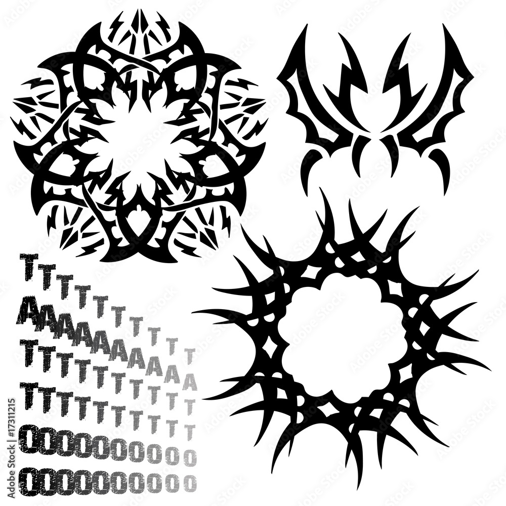 vector illustration tattoo design set Stock Vector | Adobe Stock