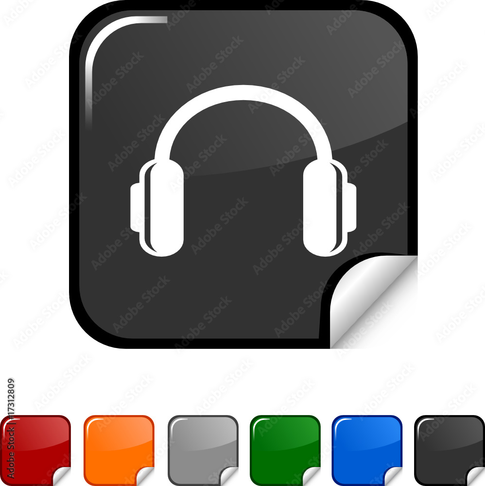 headphones sticker icon. Vector illustration headphones sticker icon. Vector illustration