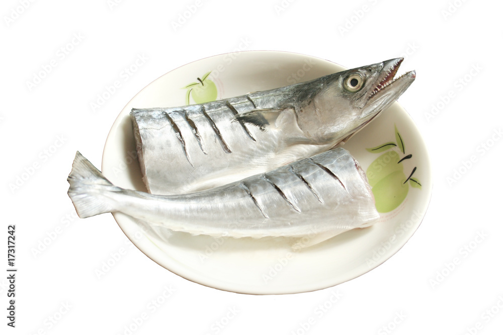 fresh mackerels in the dish