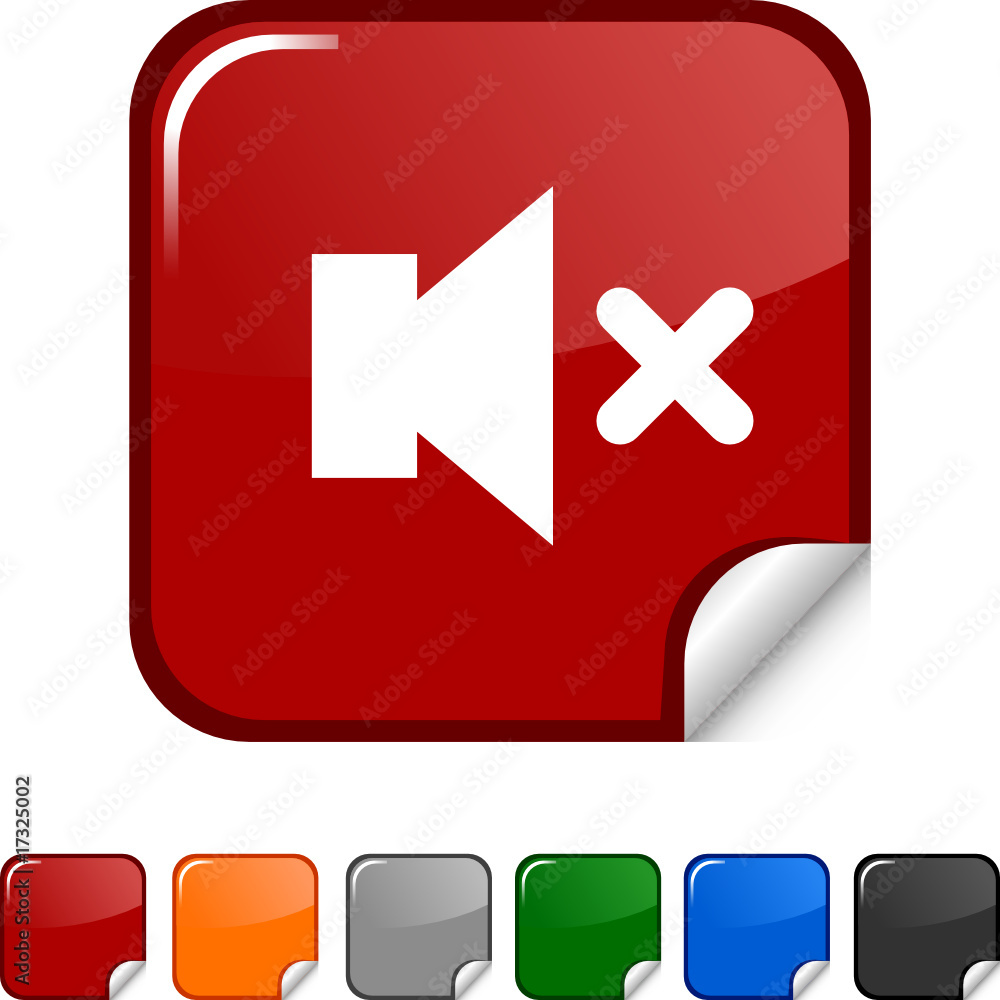 Mute sticker icon. Vector illustration. Mute sticker icon. Vector illustration.