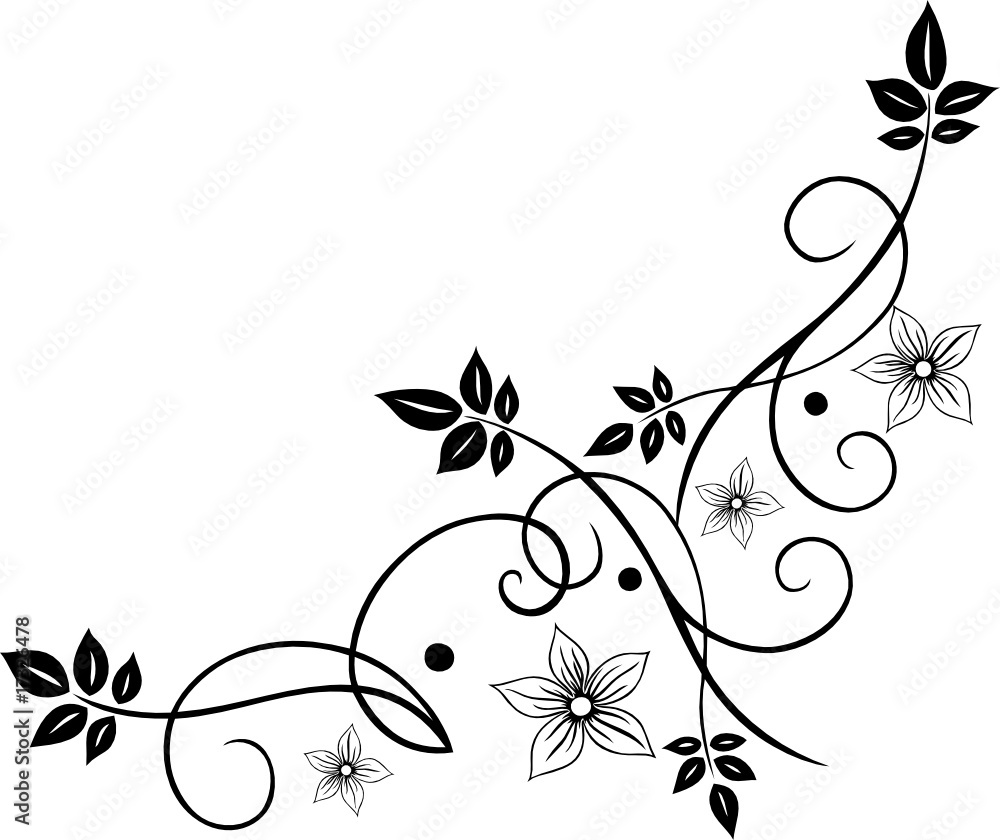 Blumen Ranke filigran, floral, Blätter, Laub, Herbst Blumen Ranke filigran, floral, Blätter, Laub, Herbst