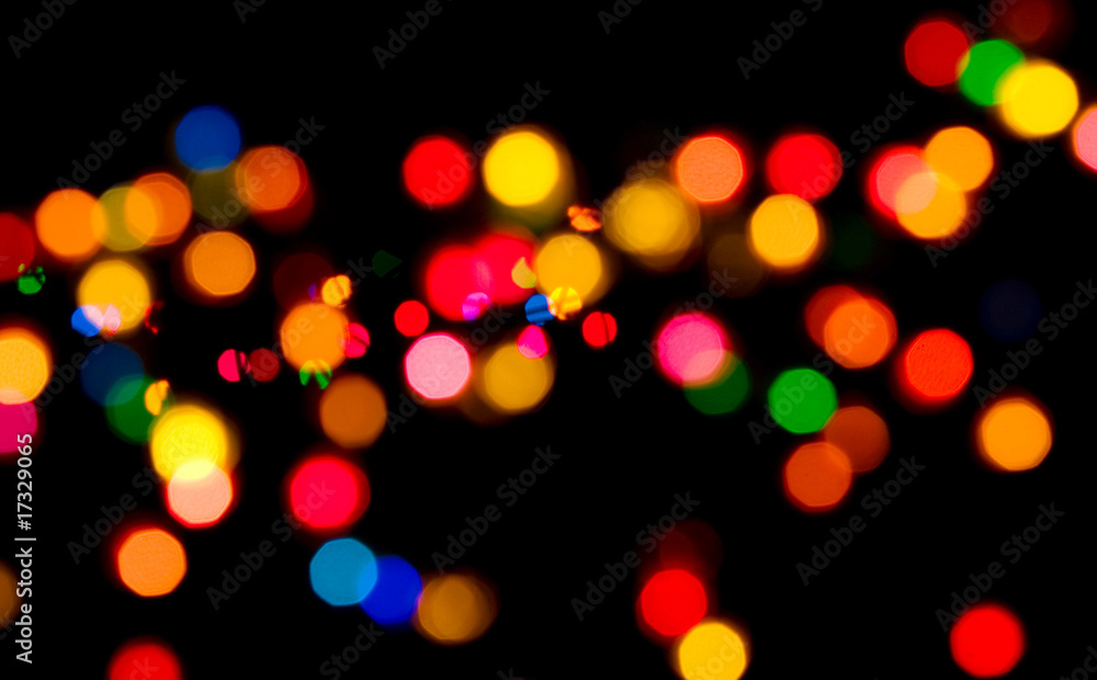 colorful lights on black background