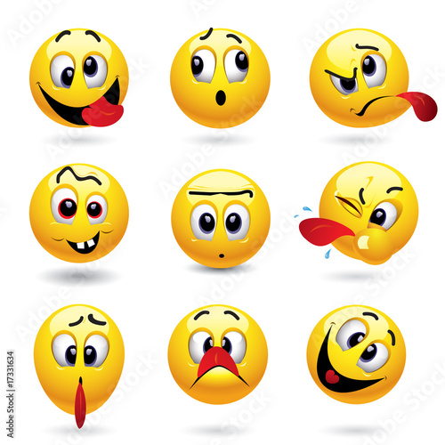 Smiley balls showing funny face