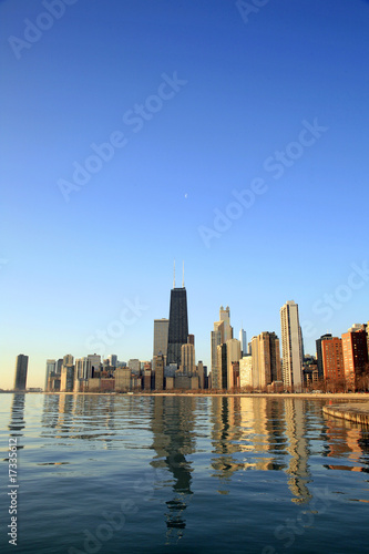 Chicago city Skyline at Dawn