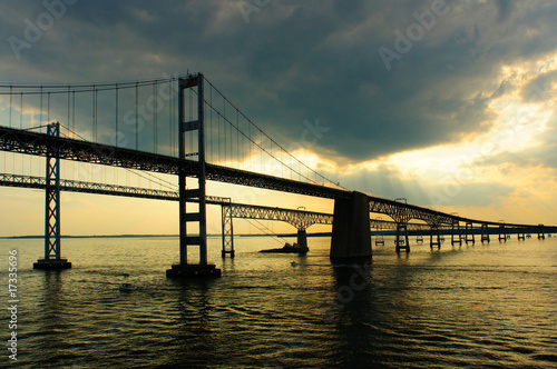 Chesapeake Bay Bridges from a cruise ship deck