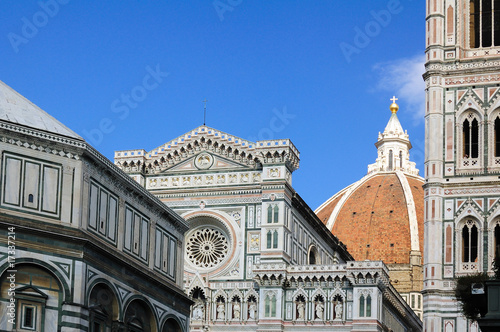 Obraz na plátně Firenze collage: Battistero, duomo, campanile, cupola