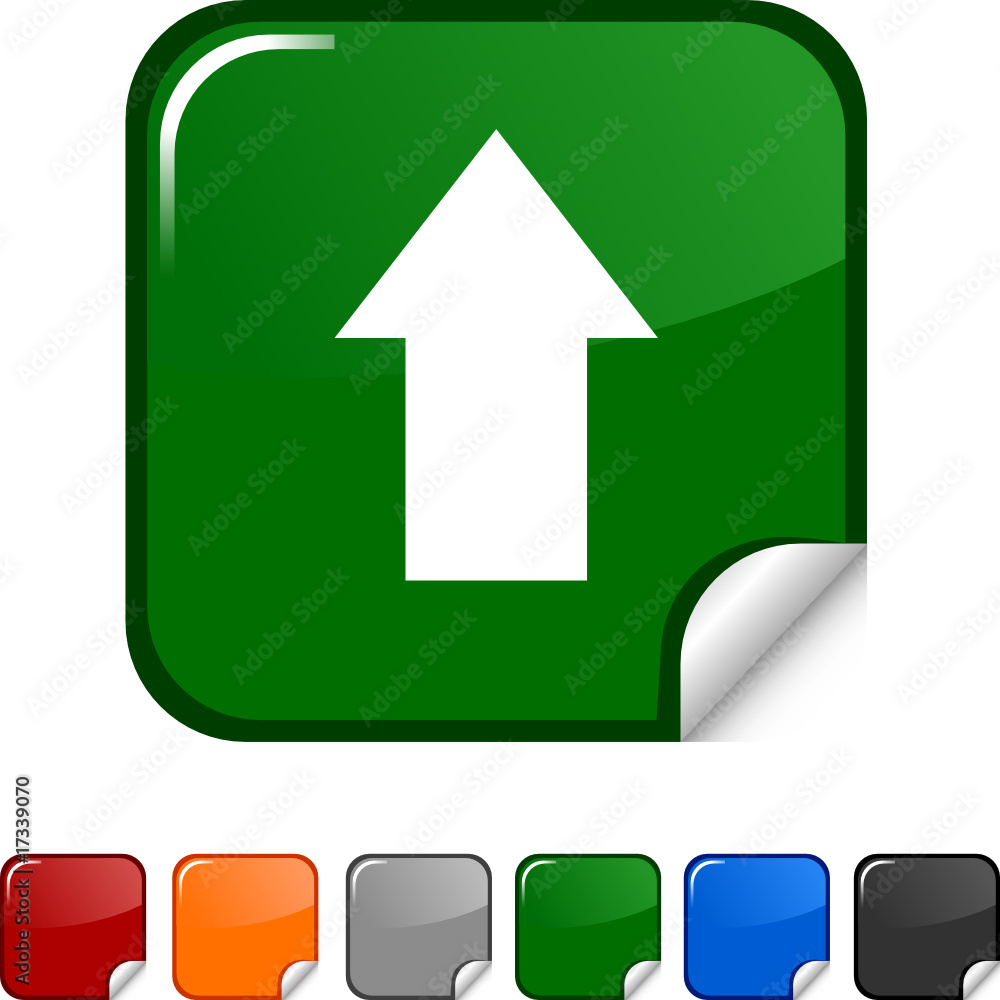 Upload sticker icon. Vector illustration. Upload sticker icon. Vector illustration.
