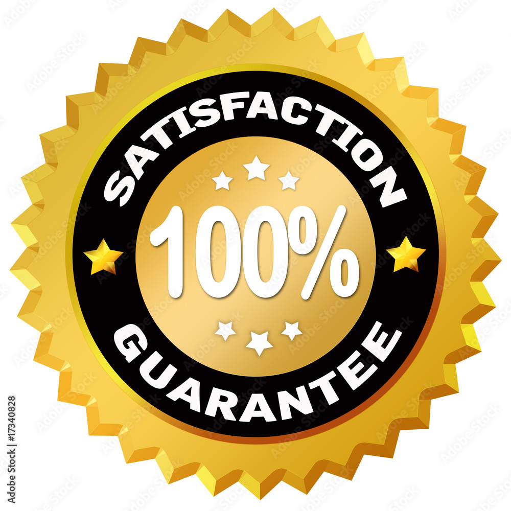 100 percent satisfaction guarantee label 100 percent satisfaction guarantee label