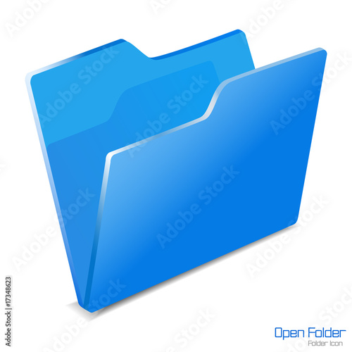 Open folder icon isolated. Vector illustration.
