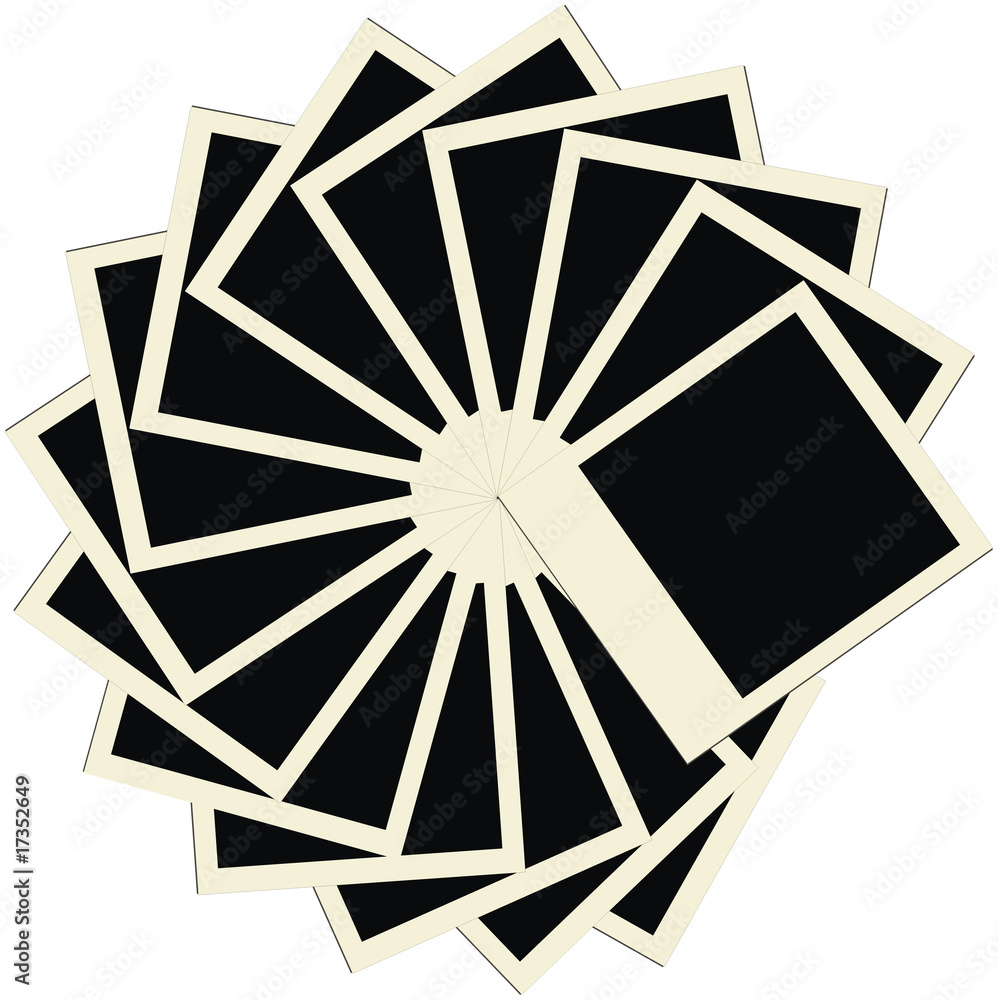 Circle stack of blank polaroids