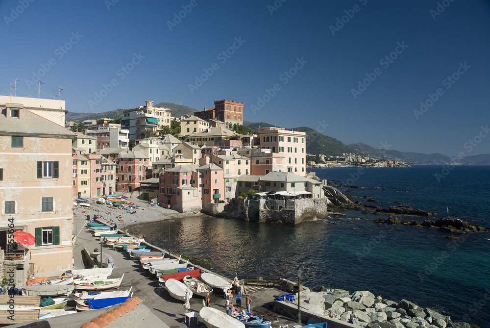 view of Boccadasse Genova Italy