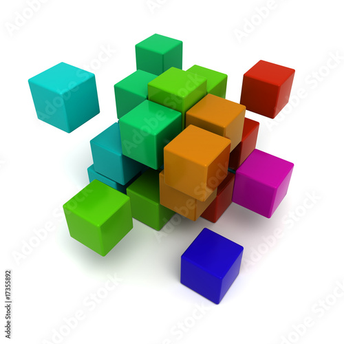 Colorful cubic background